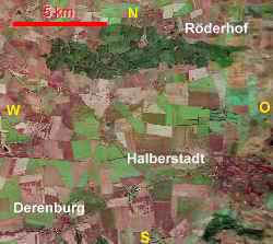 Karte Halberstadt und Huy